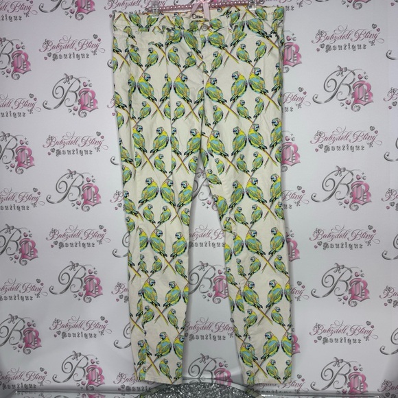 Dittos pants parrot 🦜 bird rainbow printed soft buttery fabric stretch bottoms - Picture 10 of 13